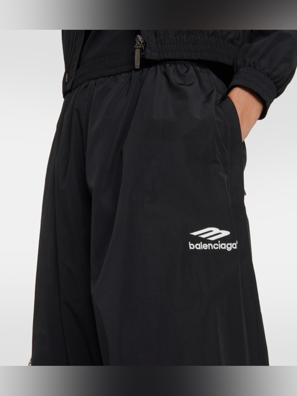 Balenciaga 3B Sports Icon Technical Poplin Track Pants Black Size 50
